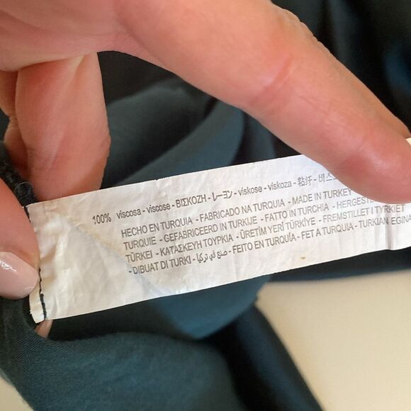 Zara Dark Green Satin Effect Cowl Neck Midi Dress Size Small - Picture 10 of 12